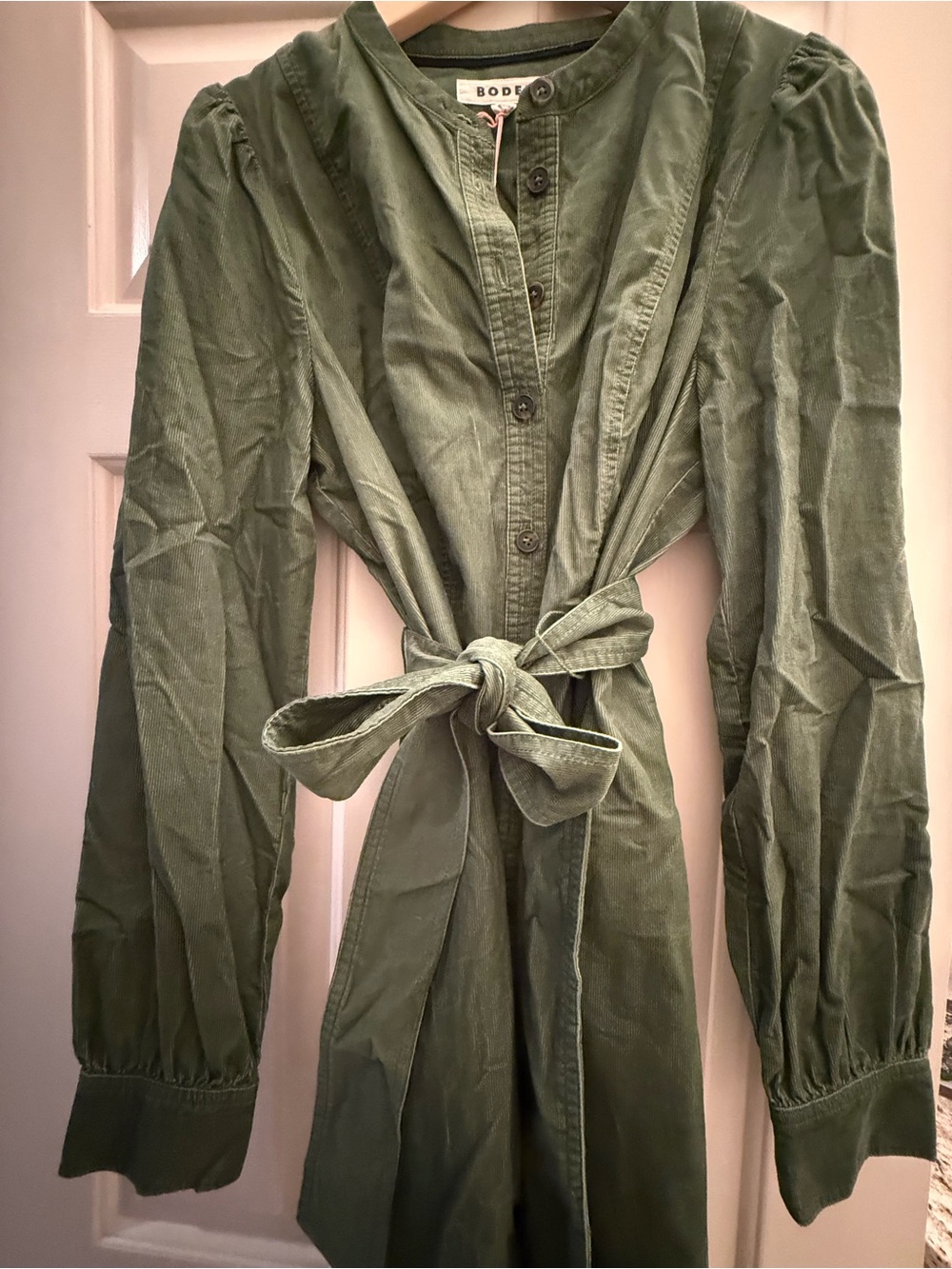 Boden Olive Green Tie-Waist Trench Coat